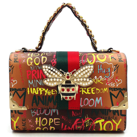 Multi Graffiti Queen Bee 2-in-1 Handbag