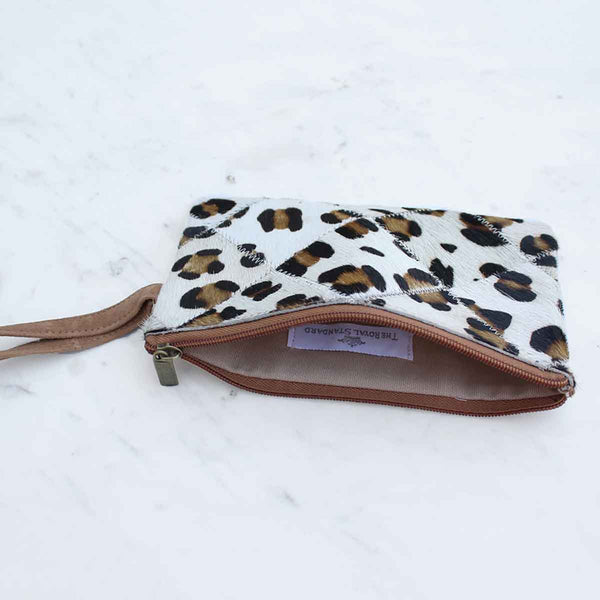 Leopard Print Hide Wristlet