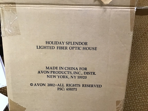 Avon Holiday Splendor Lighted Fiber Optic House 2002