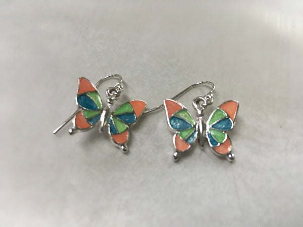 Butterfly multi color earrings