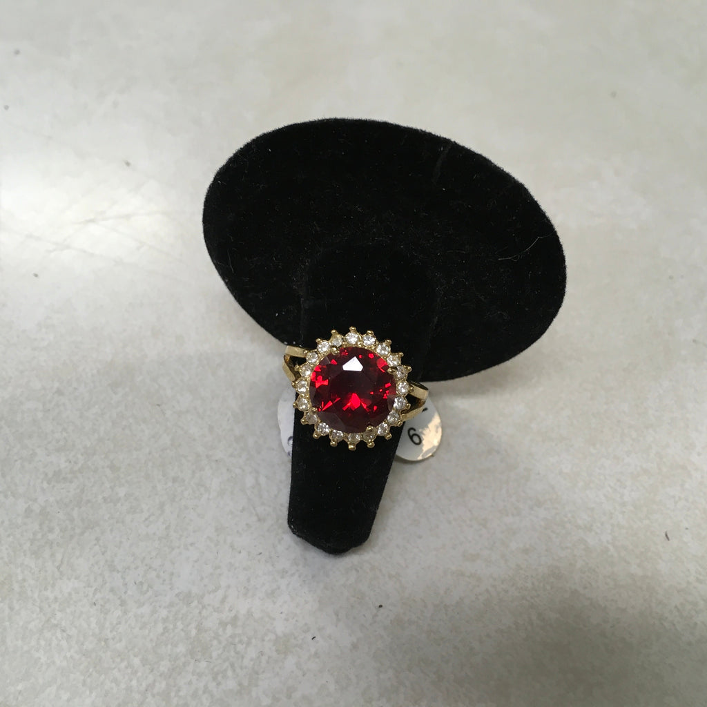 Ruby Red CZ ring size 6
