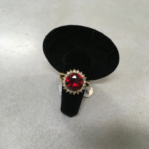 Ruby Red CZ ring size 6