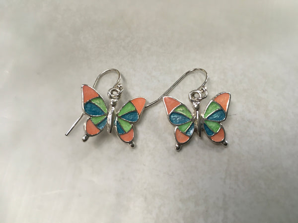 Butterfly multi color earrings