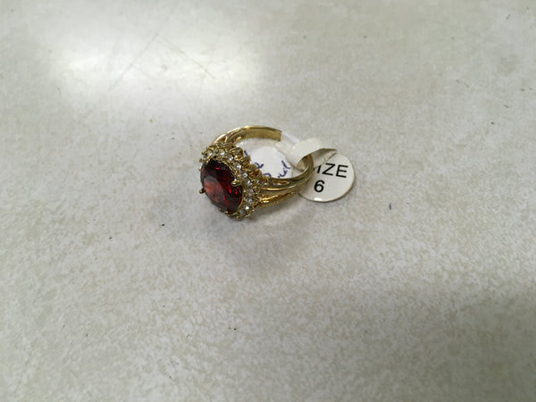 Ruby Red CZ ring size 6