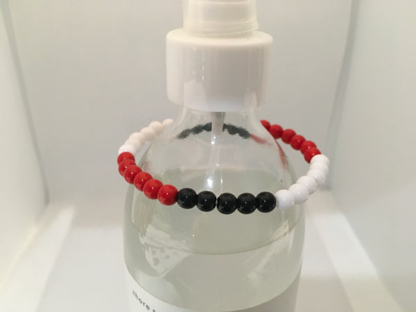 Red black multi stretch bracelet