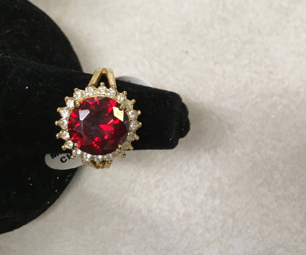 Ruby Red CZ ring size 6