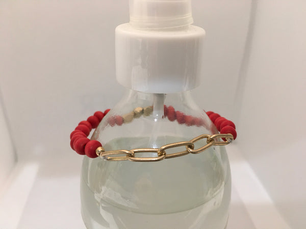 Red chain link bracelet
