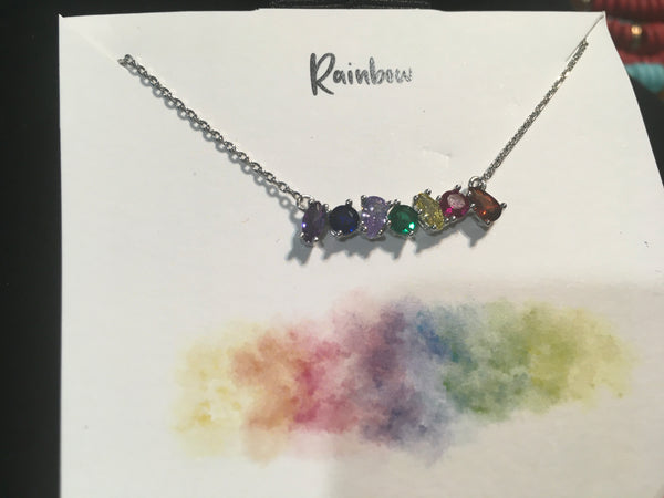 Rainbow stone necklace