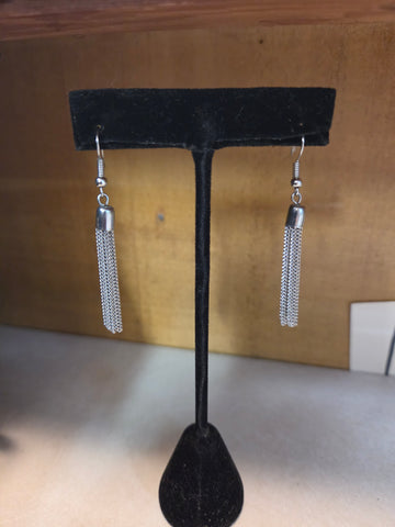 Silver tassel earrings