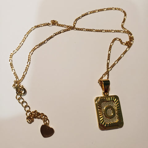 Gold filled O initial necklace