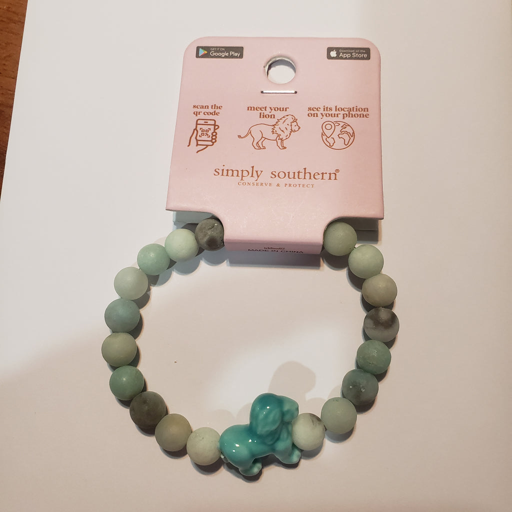 Simply Southern Amazonite Lion Tracker Bracelet