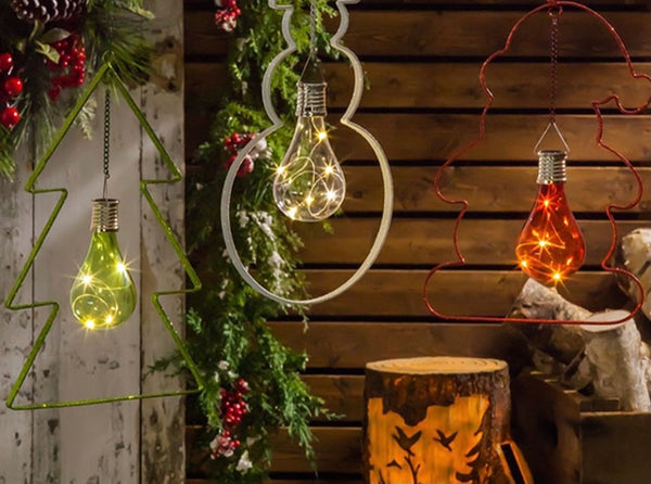 Christmas tree and LED solar Bulb Hanging Pendant Light
