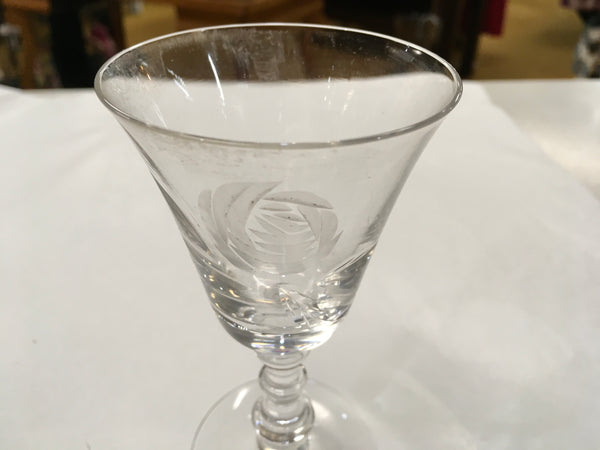 Fostoria Rose Cordial mini wine glass Estate