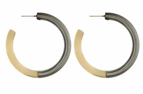 Hematite gray and marble earring