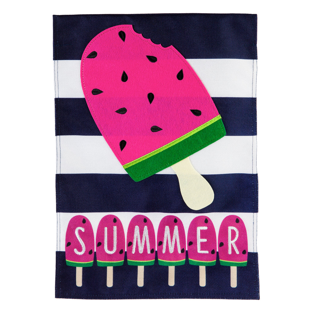 Summer Melonsicle Garden Burlap Flag