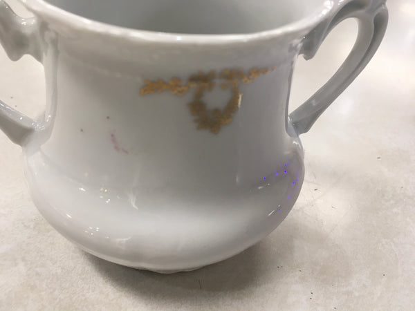 Vintage Red rose gold decorative design sugar bowl