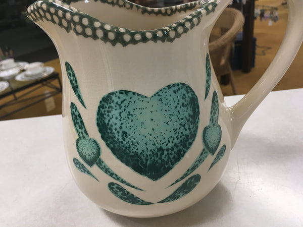 Green country heart cream farm house pitcher ESTATE