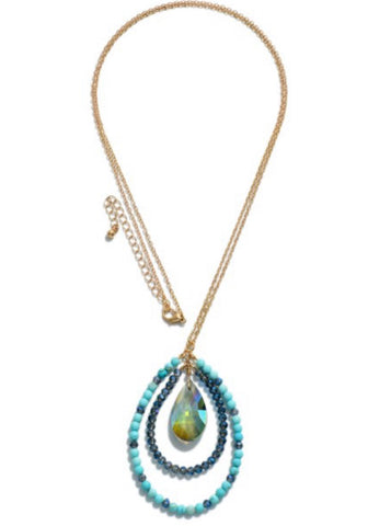 Turquoise layered pendant necklace