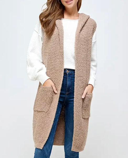 Chestnut textured sweater Vest