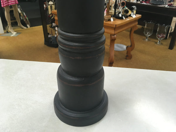 Black country style distressed pillar candle holder