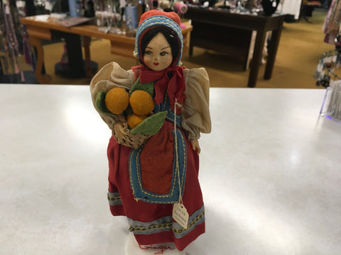 I S Sutton and son “Ginger” doll on stand made in Italy