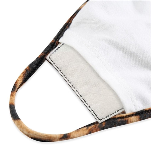 KIDS Reusable Leopard T-Shirt Face Mask with Filter Insert