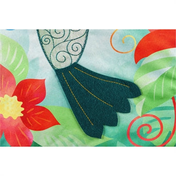 Hummingbird Quilled Look Garden Linen Flag
