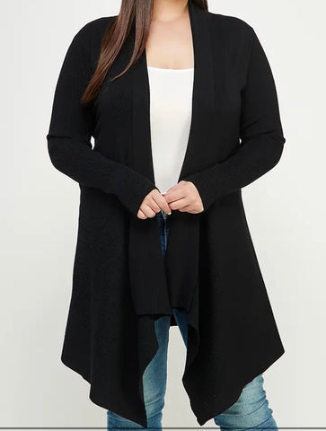 Black cascade cardigan Plus