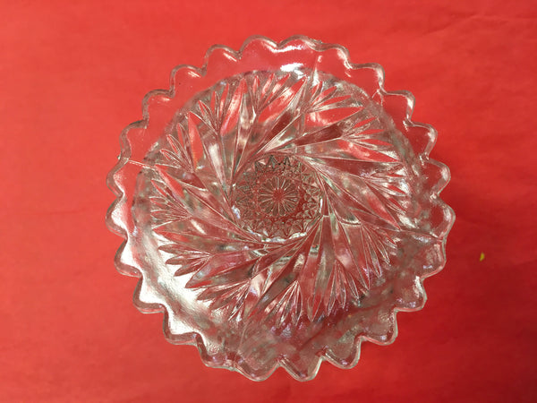 EAPG pinwheel design pedestal candy dish preowned