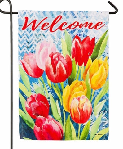 Bright Tulips Garden Flag 2 Sided