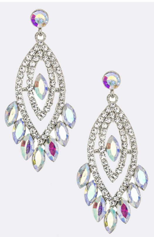 Crystal AB statement earring CLEARANCE