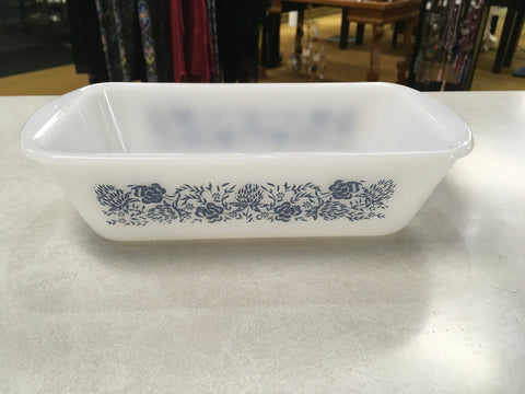 Ovenware blue floral loaf dish preowned