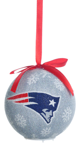 New England Patriots LED Ornament Silver