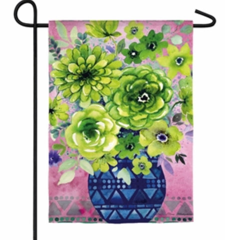 Succulent Green Floral Bouquet Garden Flag