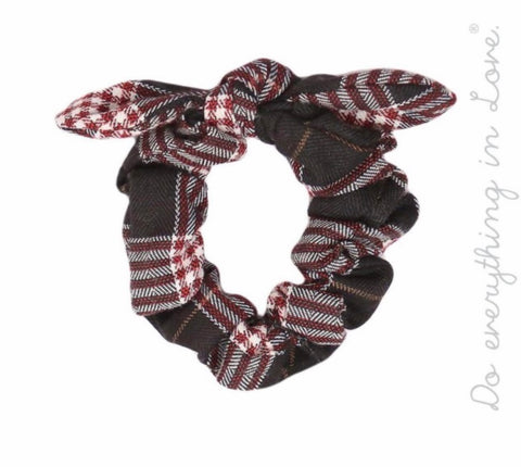 Black plaid Hair scrunches