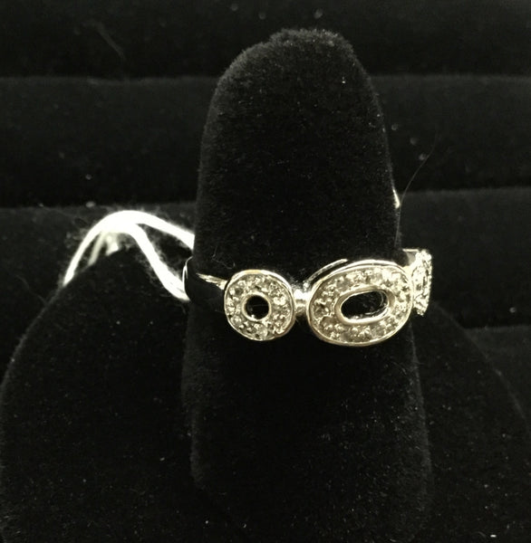 Triple Halo Silver rhinestone ring size 7