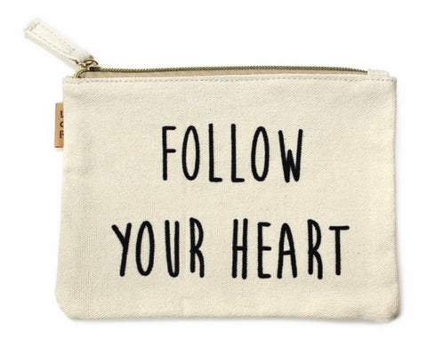 Follow your heart zipper pouch Handbag
