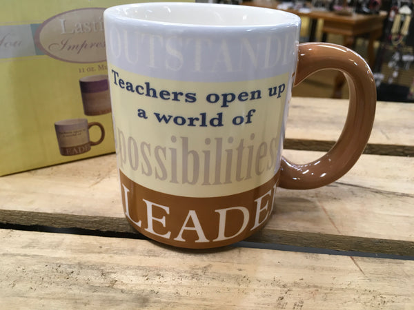 Teacher message mug coffee cup by Russ Lasting Impressions