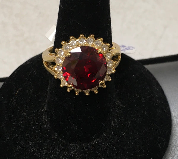 Red CZ ring size 6