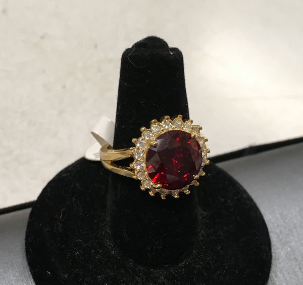 Red CZ ring size 6