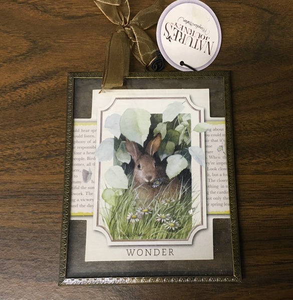 Bunny Wonder Natures Journey glass plaque picture
