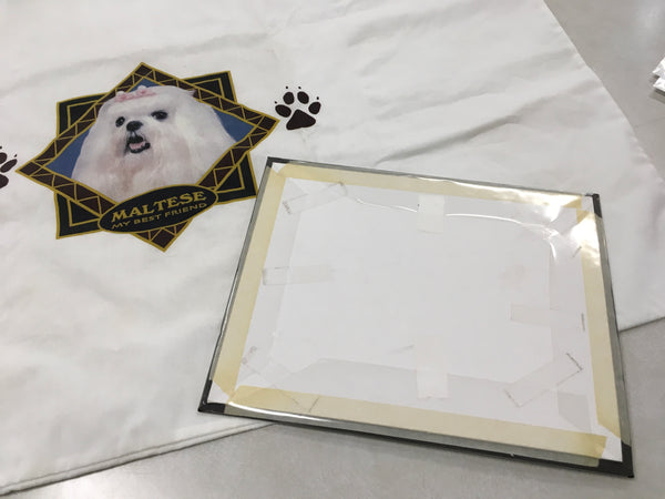 Maltese dogs silhouette picture and standard pillow case preowned