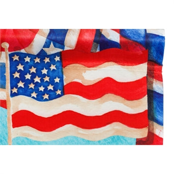 Patriotic Birdhouse Garden Satin Flag