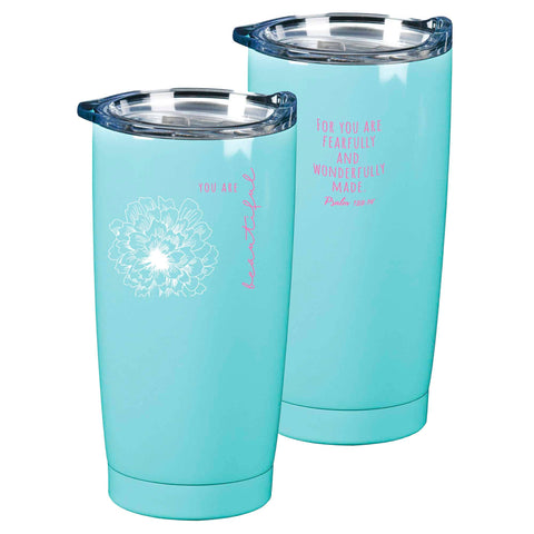 You Are Beautiful Stainless Steel Tumbler Teal 20 oz