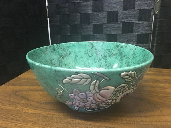 Jade green floral fruit Decorator bowl Nora Fenton Design like Preowned