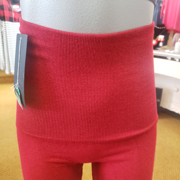 Red high waisted compression legging