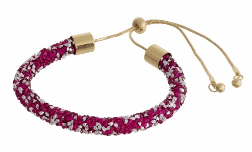 Fushcia Pink Rhinestone adjustable bracelet