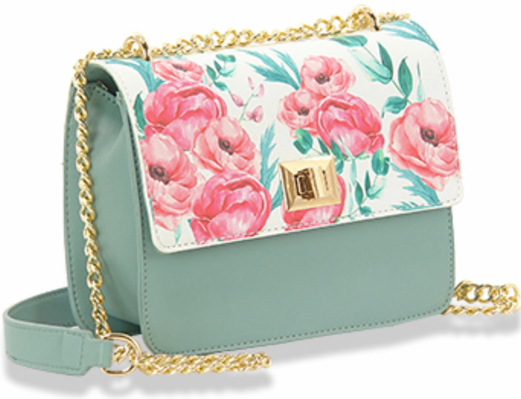 Mint Floral Petite Handbag