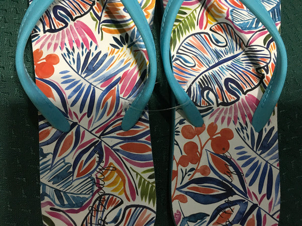 Botanical brights flip flops