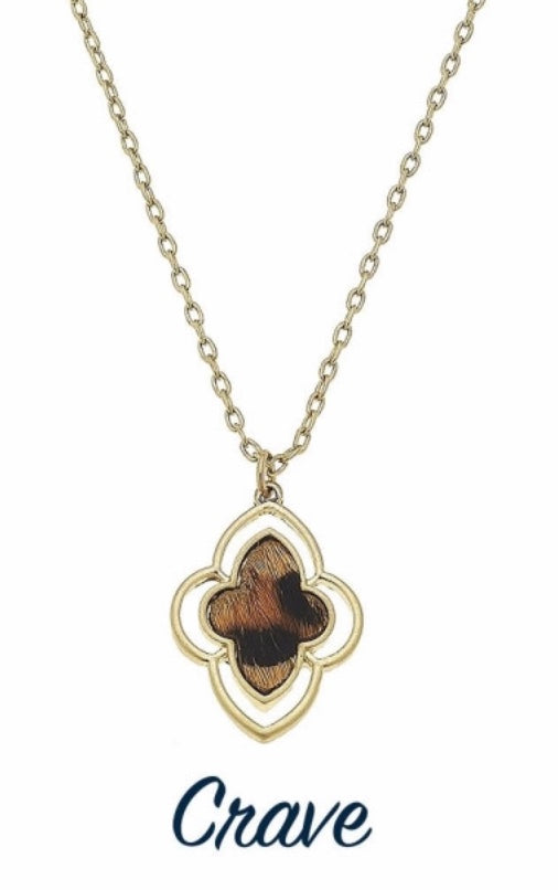Leopard print Moroccan style neckace